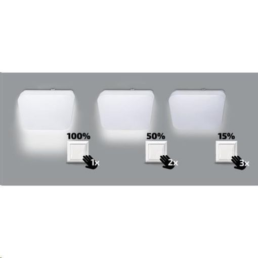 Obrázek Solight LED stropní světlo, 3-stupňové stmívání, 32W, 2240lm, 4000K, čtvercové, 38cm