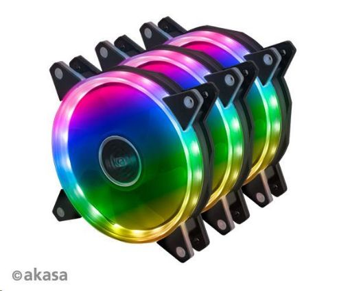 Obrázek AKASA ventilátor VEGAS AR7, sada 3x120mm RGB LED + prodlužovací kabel