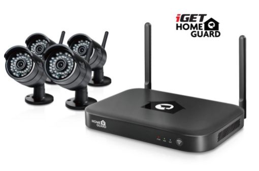 Obrázek iGET HOMEGUARD HGNVK88304 Bezdrátový kamerový systém, 8-kanálový FullHD rekordér NVR + 4x venkovní wifi FullHD kamera