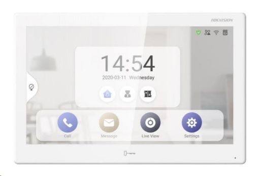 Obrázek HIKVISION DS-KH9510-WTE1, 10" monitor (1024x600) pro videotelefon, Wifi, android aplikace, PoE