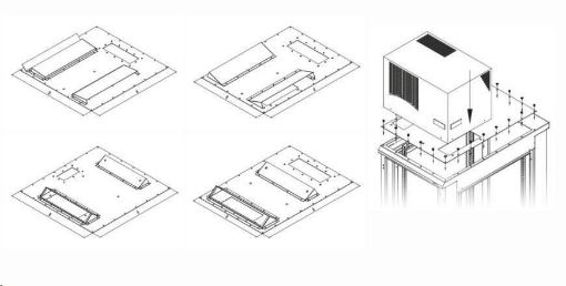 Obrázek TRITON montážní redukce ke klimatizaci X1 a X2 na šířku rozvaděče 800 x 800 mm, černá