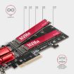 Obrázek AXAGON PCEM2-ND, PCIe x8 řadič - 2x M.2 NVMe M-key slot, RAID, podpora desek bez bifurkace, vč. LP