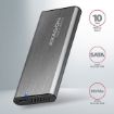 Obrázek AXAGON EEM2-SG2, USB-C 3.2 Gen 2 - M.2 NVMe & SATA SSD kovový RAW box, bezšroubkový