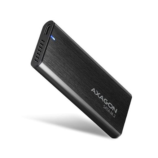 Obrázek AXAGON EEM2-SBC, USB-C 3.2 Gen 2 - M.2 SATA SSD kovový RAW box, bezšroubkový