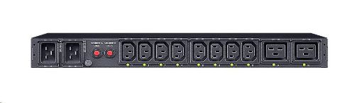 Obrázek CyberPower Rack ATS Switched PDU, 1U, 16A, (8)C13, (2)C19, IEC C20 (2)