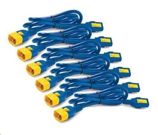 Obrázek APC Power Cord Kit (6 ea), Locking, C13 to C14, 3.0m, Blue