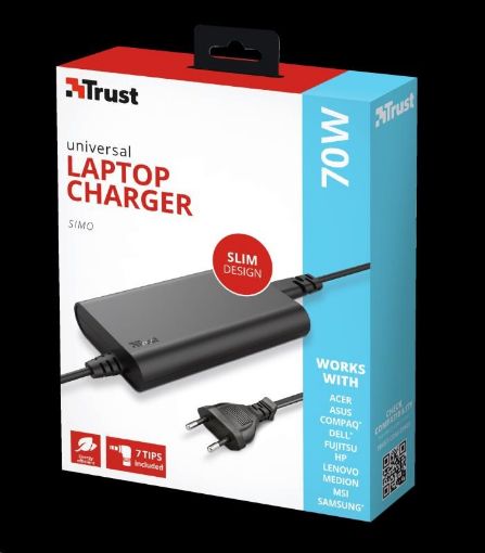 Obrázek TRUST Univerzální napájecí adaptér pro notebooky Simo Ultra-slim 70W Universal Laptop Charger