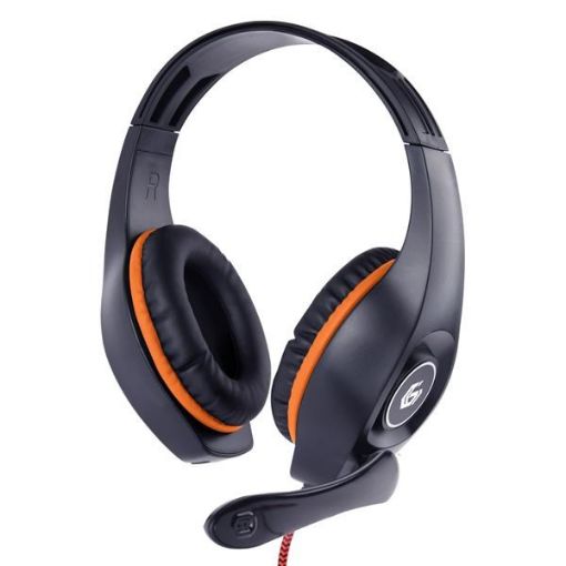 Obrázek GEMBIRD sluchátka s mikrofonem GHS-05-O, gaming, černo-oranžová, 1x 4-pólový 3,5mm jack