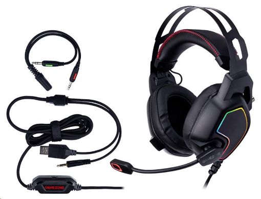 Obrázek TRACER herní sluchátka s mikrofonem GAMEZONE Raptor V2, plná, černá