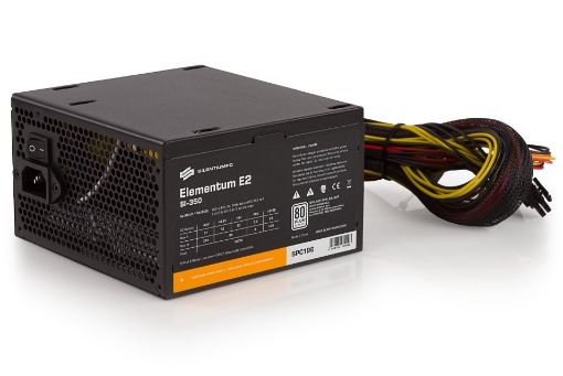 Obrázek SilentiumPC zdroj 350W / Elementum E2 / 120mm fan / Akt. PFC / 80PLUS EU / Bulk balení