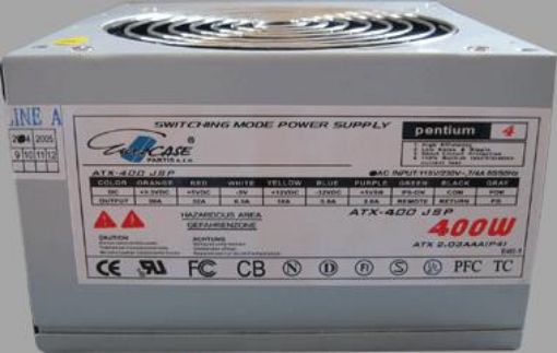 Obrázek EUROCASE zdroj 400W,w/o PFC,TC,12cm fan,20/24pin,2xSATA,1xPCIe