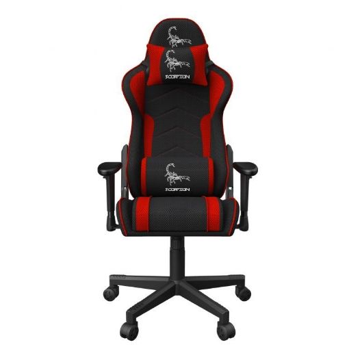 Obrázek GEMBIRD Gaming chair / herní křeslo SCORPION 01, černá/červená, sítovina