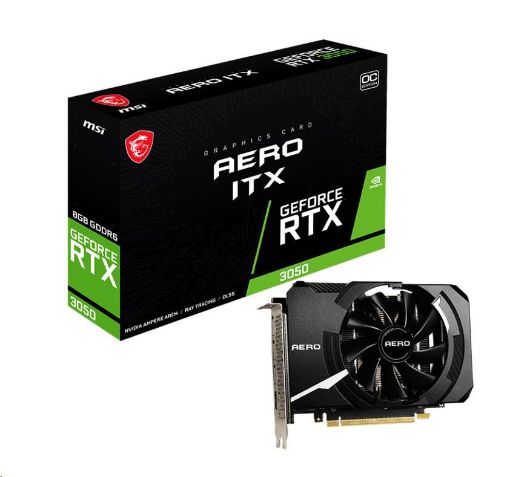 Obrázek MSI VGA NVIDIA GeForce RTX 3050 AERO ITX 8G OC, RTX 3050, 8GB GDDR6, 3xDP, 1xHDMI