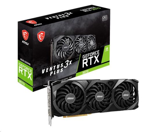 Obrázek MSI VGA NVIDIA GeForce RTX 3070 VENTUS 3X PLUS 8G OC LHR, RTX 3070, 8GB GDDR6, 3xDP, 1xHDMI