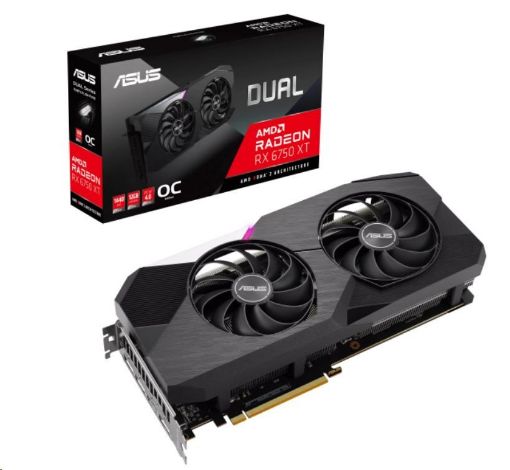 Obrázek ASUS VGA AMD Radeon Dual RX 6750 XT OC Edition 12GB GDDR6, RX 6750 XT, 12GB GDDR6, 3xDP, 1xHDMI