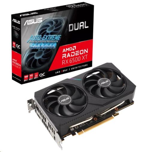 Obrázek ASUS VGA AMD Dual Radeon RX 6500 XT OC Edition, RX 6500 XT, 4GB GDDR6, 1xDP, 1xHDMI