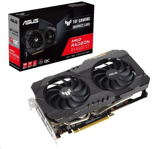 Obrázek ASUS VGA AMD Radeon TUF Gaming RX 6500 XT OC Edition 4GB GDDR6, RX 6500 XT, 4GB GDDR6, 1xDP, 1xHDMI