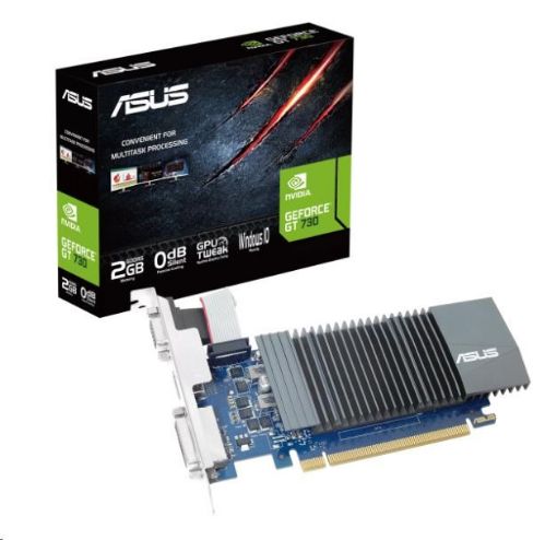 Obrázek ASUS VGA NVIDIA GT730-SL-2GD5-BRK-E, GT 730, 2GB GDDR5, 1xHDMI, 1xDVI, 1xVGA