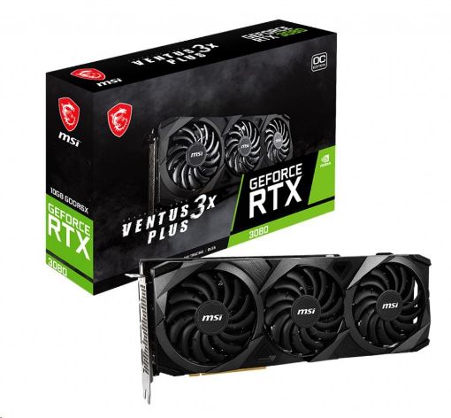 Obrázek MSI VGA NVIDIA GeForce RTX 3080 VENTUS 3X PLUS 10G OC LHR, RTX 3080, 10GB GDDR6X, 3xDP, 1xHDMI