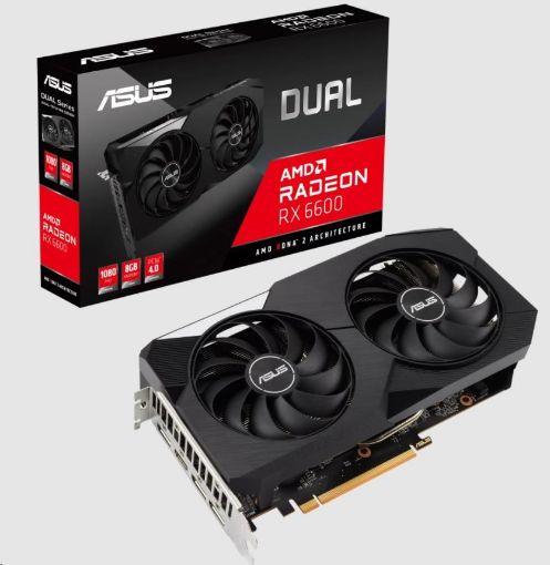 Obrázek ASUS VGA AMD Dual Radeon RX 6600 8GB GDDR6, RX 6600, 8GB GDDR6, 3xDP, 1xHDMI
