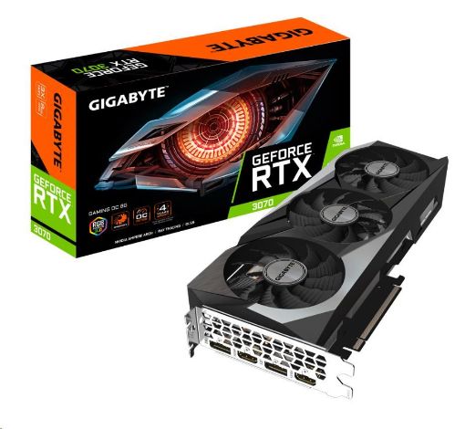 Obrázek GIGABYTE VGA NVIDIA GeForce RTX 3070 GAMING OC 8G Rev. 2.0, RTX 3070 LHR, 8GB GDDR6, 2xDP, 2xHDMI