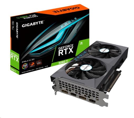 Obrázek GIGABYTE VGA NVIDIA GeForce RTX 3060 Ti EAGLE OC 8G LHR Rev. 2.0, RTX 3060 Ti LHR, 8GB GDDR6, 2xDP, 2xHDMI