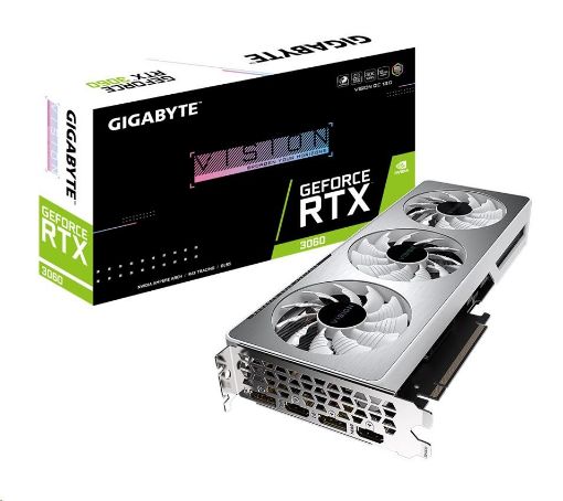 Obrázek GIGABYTE VGA NVIDIA GeForce RTX 3060 VISION OC 12G LHR Rev. 2.0, RTX 3060 LHR, 12GB GDDR6, 2xDP, 2xHDMI