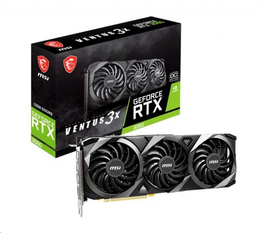 Obrázek MSI VGA NVIDIA GeForce RTX 3060 VENTUS 3X 12G OC, RTX 3060, 12GB GDDR6, 3xDP, 1xHDMI