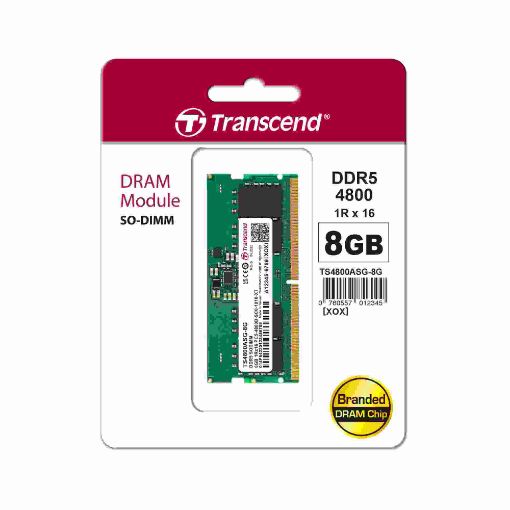 Obrázek SODIMM DDR5 16GB 4800MHz TRANSCEND 1Rx8 2Gx8 CL40 1.1V