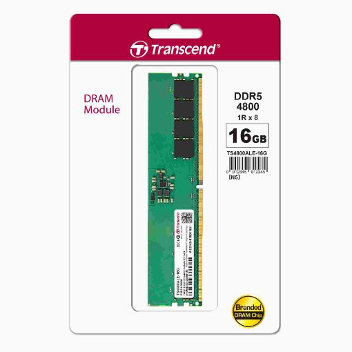 Obrázek DIMM DDR5 16GB 4800MHz TRANSCEND 1Rx8 2Gx8 CL40 1.1V