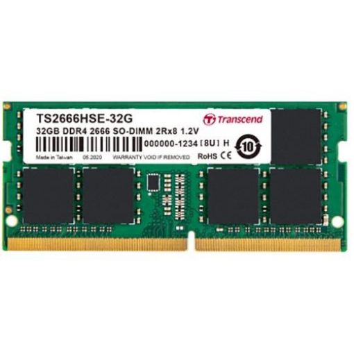 Obrázek SODIMM DDR4 32GB 2666MHz TRANSCEND 2Rx8 2Gx8 CL19 1.2V