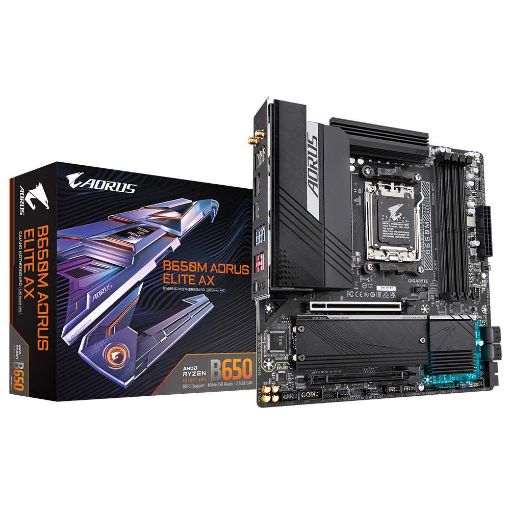 Obrázek GIGABYTE MB Sc AM5 B650M AORUS ELITE AX, AMD B650, 4xDDR5, 1xDP, 1xHDMI, WI-FI, mATX