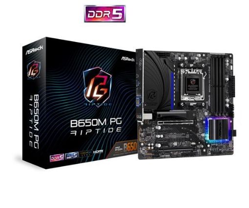 Obrázek ASRock MB Sc AM5 B650M PG Riptide, AMD B650, 4xDDR5, 1xDP, 1xHDMI, mATX