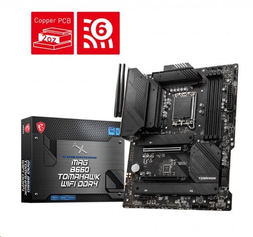 Obrázek MSI MB Sc LGA1700 MAG B660 TOMAHAWK WIFI DDR4, Intel B660, 4xDDR4, 1xDP, 1xHDMI, WI-FI