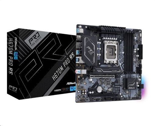 Obrázek ASRock MB Sc LGA1700 H670M PRO RS, Intel H670, 4xDDR4, 1xDP, 1xHDMI, mATX