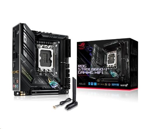 Obrázek ASUS MB Sc LGA1700 ROG STRIX B660-I GAMING WIFI, Intel B660, 2xDDR5, 1xDP, 1xHDMI, WI-FI, mini-ITX