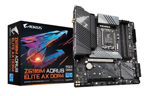 Obrázek GIGABYTE MB Sc LGA1700 Z690M AORUS ELITE AX DDR4, Intel Z690, 4xDDR4, 1xDP, 1xHDMI, WI-FI, mATX