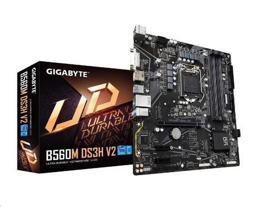 Obrázek GIGABYTE MB Sc LGA1200 B560M DS3H V2, Intel B560, 4xDDR4, 1xDP, 1xHDMI, 1xDVI, mATX