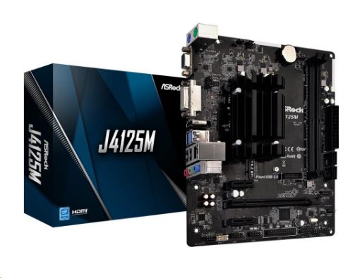 Obrázek ASRock MB J4125M, Intel J4125, 2xDDR4, 1xHDMI, 1xDVI, 1xVGA, mATX