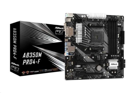 Obrázek ASRock MB Sc AM4 AB320M Pro4-F, AMD B350, 4xDDR4, 1xHDMI, 1xDVI, 1xVGA, mATX