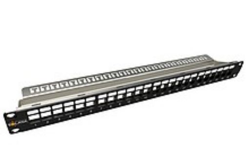 Obrázek Solarix Modulární neosazený patch panel 24 portů 1U SX24M-0-STP-BK-UNI-N