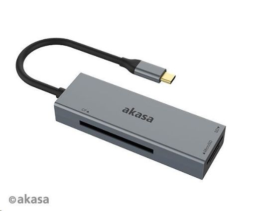 Obrázek AKASA čtečka karet AK-CR-09BK 3-in-1 (CF, SD, microSD), externí, USB 3.2 Type-C