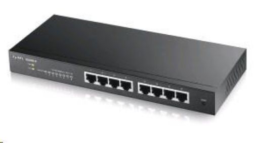 Obrázek Zyxel GS1900-8 8-port Desktop Gigabit Web Smart switch: 8x Gigabit metal, IPv6, 802.3az (Green), fanless v2