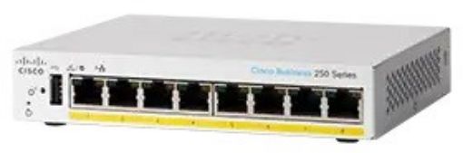 Obrázek Cisco switch CBS250-8PP-D, 8xGbE RJ45, fanless, 45W, PoE - REFRESH