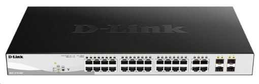 Obrázek D-Link DGS-1210-28P 28-port Gigabit Smart+ PoE Switch, 24x GbE PoE+, 4x RJ45/SFP, PoE 193W