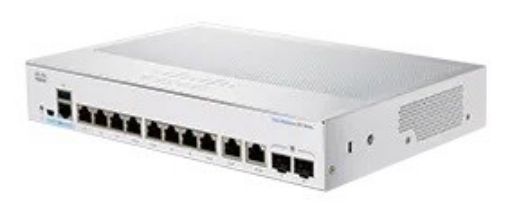 Obrázek Cisco switch CBS250-8T-E-2G-UK, 8xGbE RJ45, 2xRJ45/SFP combo, fanless - REFRESH