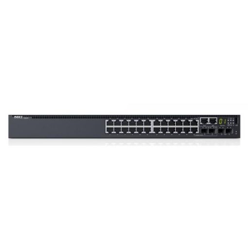 Obrázek Dell Networking S3124 L3 24x 1GbE 2xCombo 2x 10GbE SFP+ fixed ports Stacking IO to PSU airflow 1x AC PSU