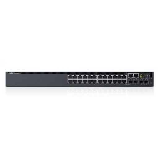 Obrázek Dell Networking S3124P L3 PoE+ 24x 1GbE 2x Combo 2x 10GbE SFP+ fixed ports Stacking IO to PSU air 1x 715w AC PS