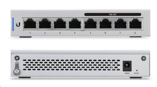 Obrázek UBNT UniFi Switch US-8-60W, 5-PACK, vč. napájecích adaptérů [8xGigabit, 4xporty s PoE 60W 802.3af, non-blocking 8Gbps]