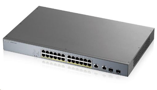 Obrázek Zyxel GS1350-26HP 26 Port smart managed CCTV PoE switch, long range, 375W, 24x GbE, 2x combo RJ45/SFP